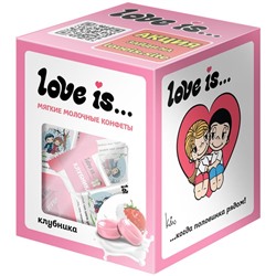 Жевательная конфета "Love is...." клубничный йогурт, 105гр. (70594) с коллекционным стикером