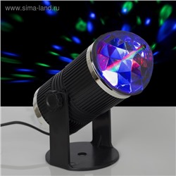 Световой прибор хрустальный шар, 3 LED, 3 Вт, 220 В, реагирует на звук