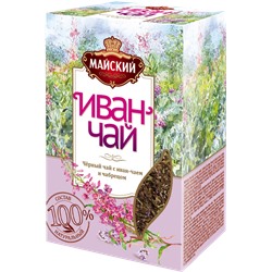 Майский. Иван-чай с черным чаем и чабрецом 75 гр. карт.пачка