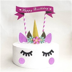 Набор для украшения торта к Дню рождения "Единорог"