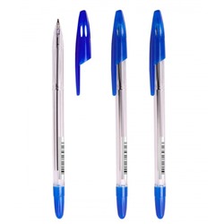 Ручка шар. СТАММ "555" (РШ200) синяя 0.7мм, прозрачный корпус