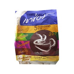 Ассорти растворимого кофе "3 в 1" из пяти вкусов от Khao Shong 20 саше-пакетиков / Khao Shong 5 Flavours 3 in 1 Coffee Mix Powder 20 sachets
