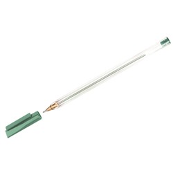 Ручка шар. СТАММ (РШ802) зеленая 0.7мм, на масляной основе, прозрачный корпус