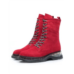 B2001W-418VB RED Ботинки зимние женские (натуральная замша, натуральный мех) размер 35
