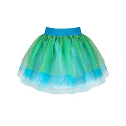 Нарядная бирюзовая юбка из сетки для девочки 83621-ДН19