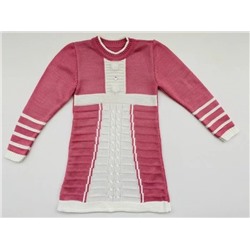 Платье вязаное "Пушинки" розового цвета , размер 122
