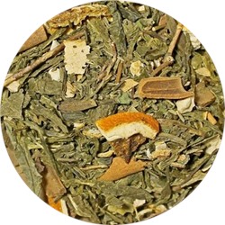 По-мароккански ( Зеленый чай "Сенча", корка лимона, лемонграсс, корица, мята, гвоздика, корка апельсин)