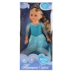Интерактивная кукла «Принцесса София»  46 см, знает 100 фраз в голубом платье.