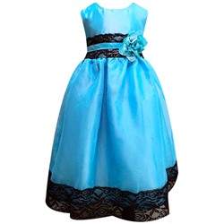013012 Платье"Цветок"голубой