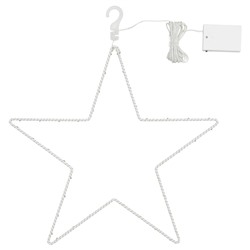 СТРОЛА, Подвесной светильник, светодиодный, с батарейным питанием, в форме звезды, 45 см