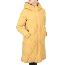 2158 MUSTARD Пальто зимнее облегченное  женское YINGPENG (150 гр. холлофайбер)