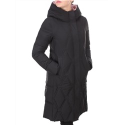 2158 BLACK Пальто зимнее облегченное  женское YINGPENG (150 гр. холлофайбер) размер 42