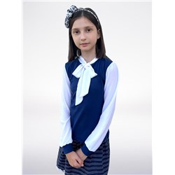 Синяя школьная блузка для девочки 809227-ДШ22