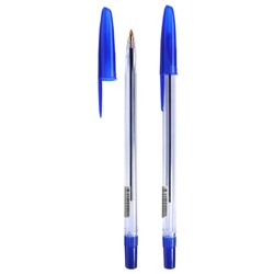 Ручка шар. СТАММ "111" (РС01) синяя 1мм, прозрачный корпус