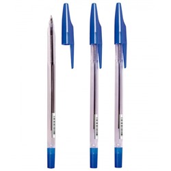 Ручка шар. СТАММ "333" (РШ300) синяя 0.7мм, прозрачный корпус