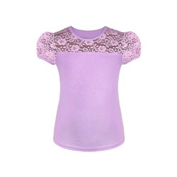 Сиреневая футболка (блузка) для девочки 78776-ДШ22