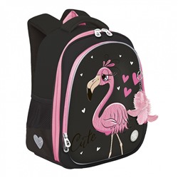 Рюкзак GRIZZLY "Фламинго" (RAz-286-7) 36*28*20см, цвет черный, формованный, анатомическая спинка