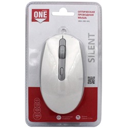 Мышь Smartbuy 280 "ONE" USB (SBM-280-WG) бело-серая, беззвучная