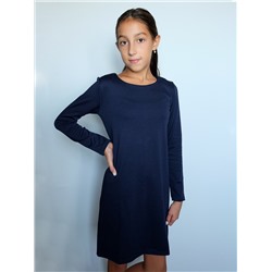 Синее школьное платье для девочки 82336-ДШ19