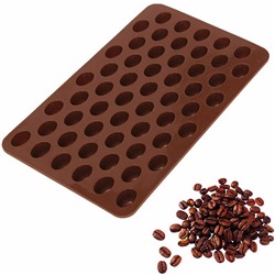 Силиконовая форма для шоколада, желе и карамели Кофейные зёрна, 55 ячеек