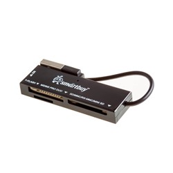 Картридер USB 2.0 "Smartbuy" для SD/micro-SD/MS/M2 (SBR-717-K) черный