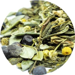 Секрет егеря (Зеленый чай "Сенча", плоды можжевельника, ромашка, саган-дайля, брусника лист)
